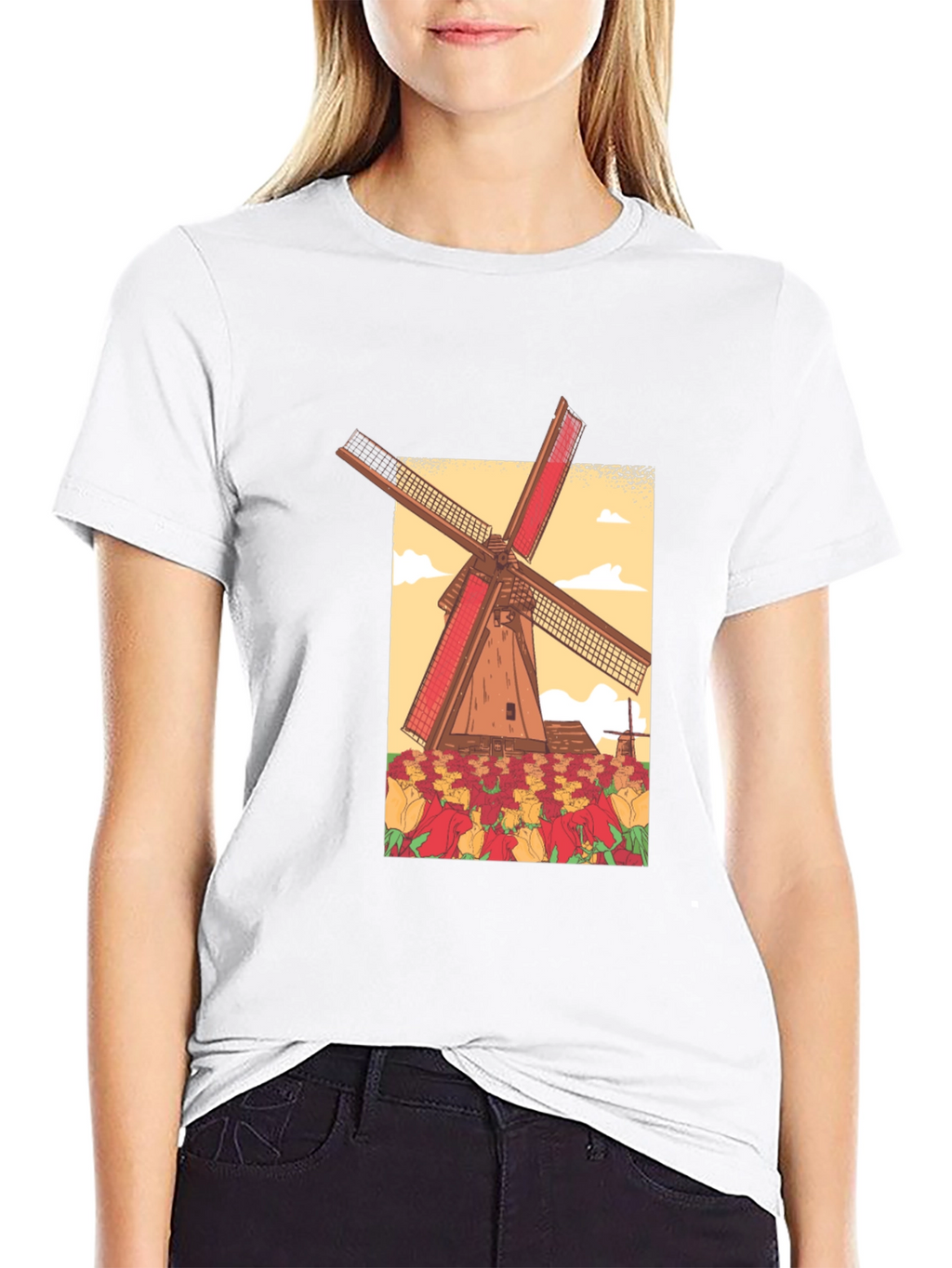 Dutch Windmill Graphic T-Shirt