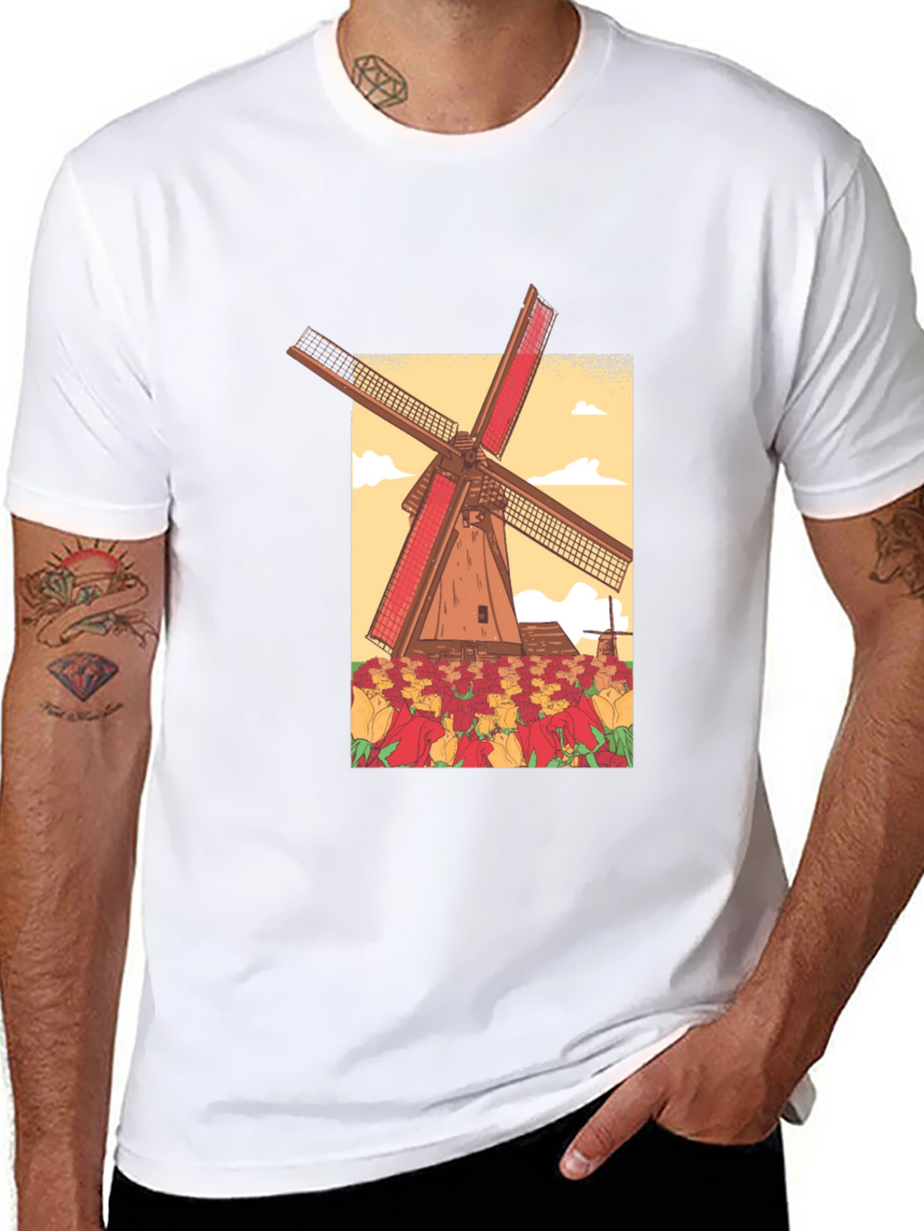 Dutch Windmill Graphic T-Shirt