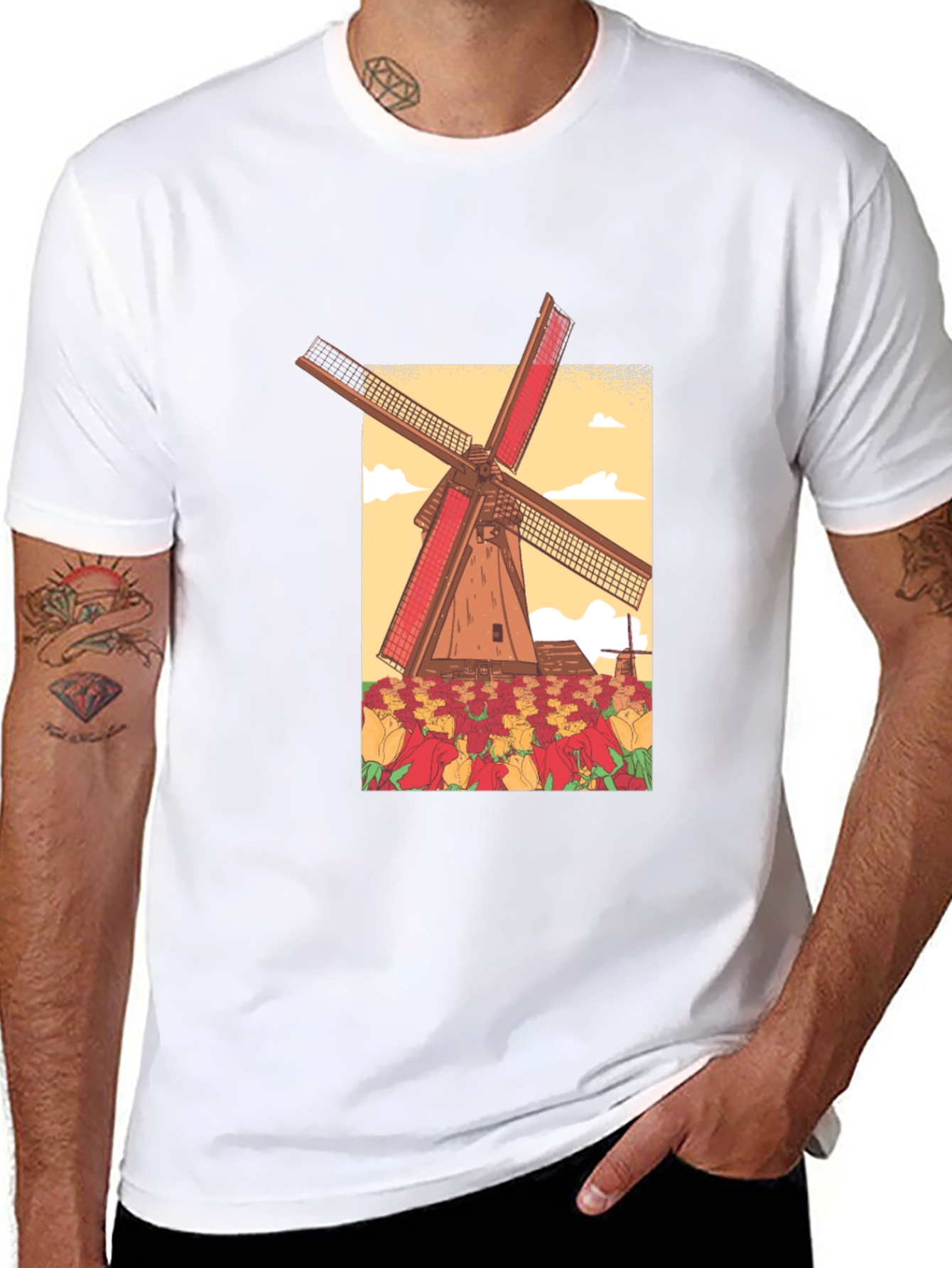 Dutch Windmill Graphic T-Shirt