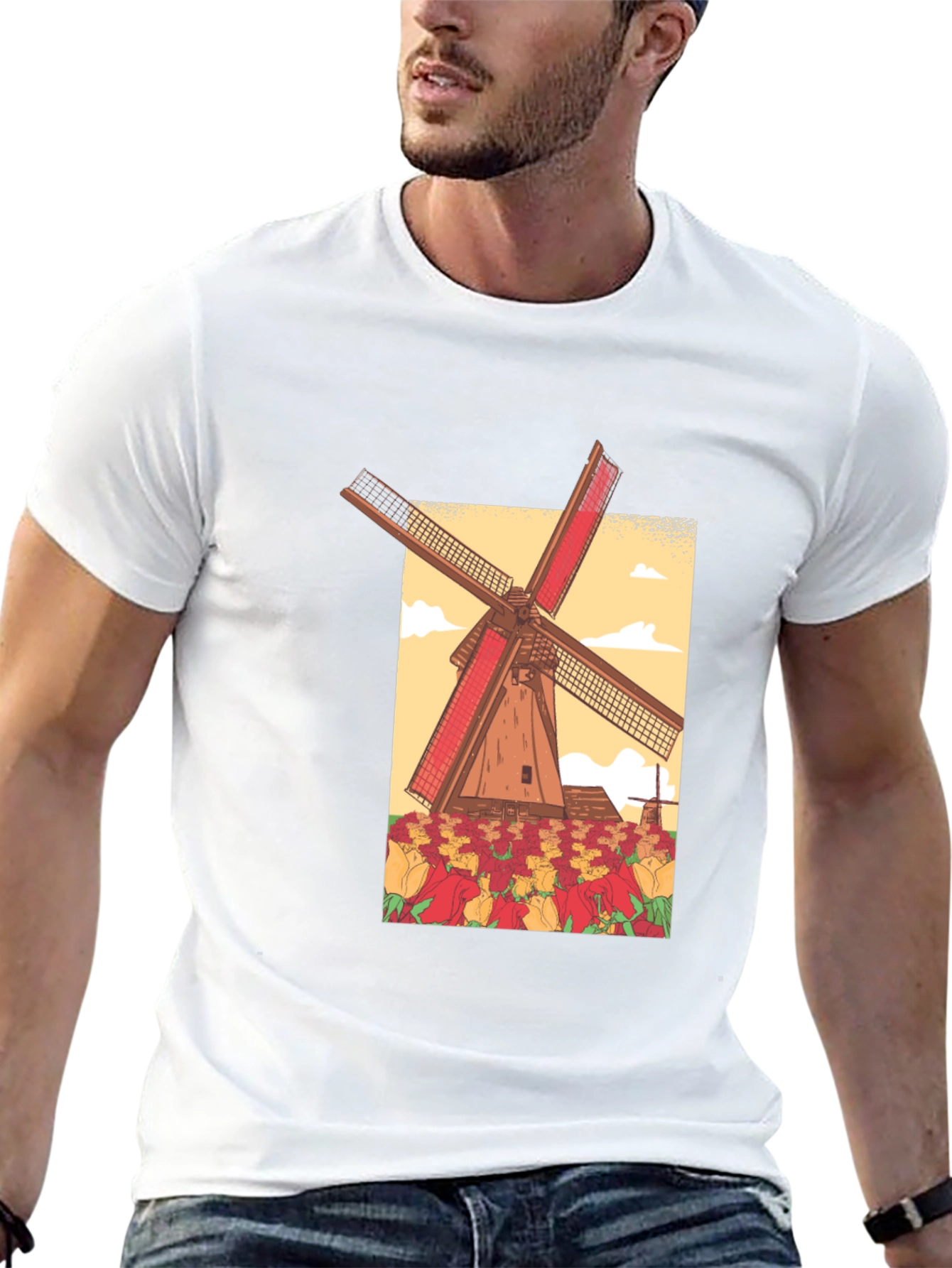 Dutch Windmill Graphic T-Shirt