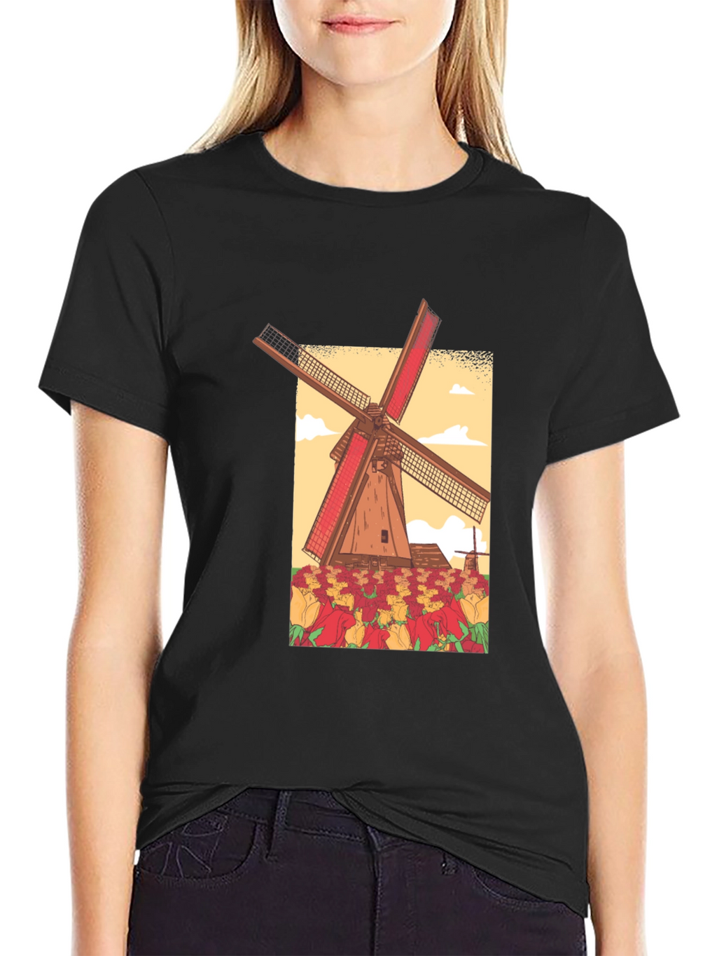 Dutch Windmill Graphic T-Shirt