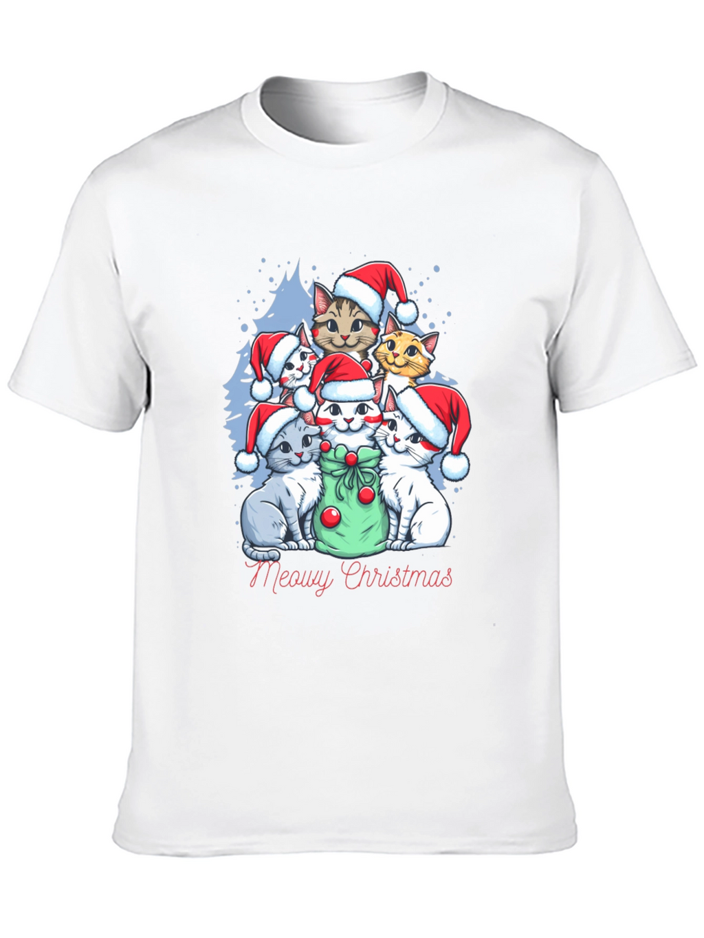 Meowy Christmas Cat Lover T-Shirt