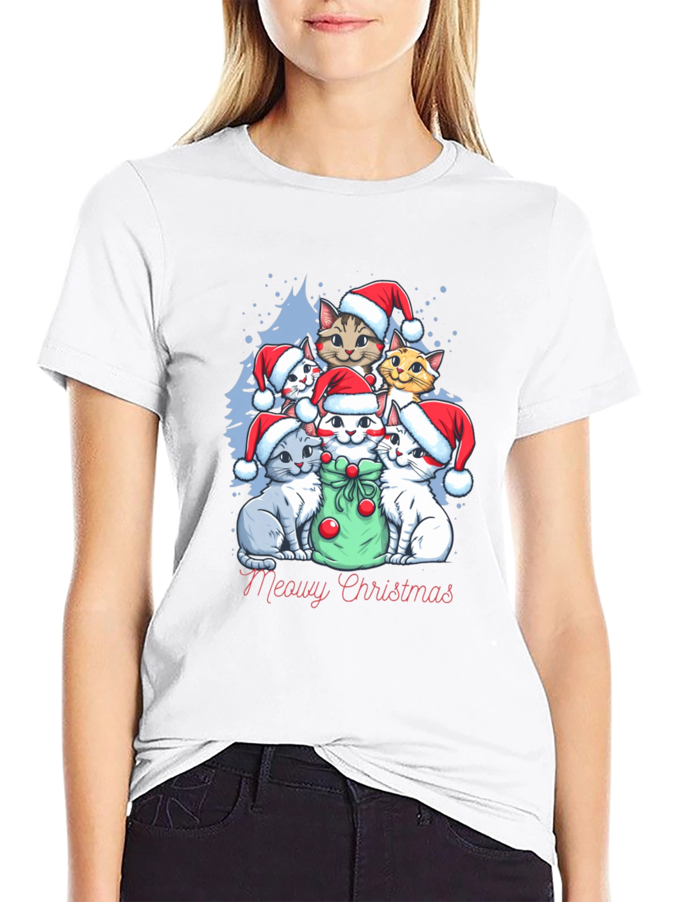 Meowy Christmas Cat Lover T-Shirt