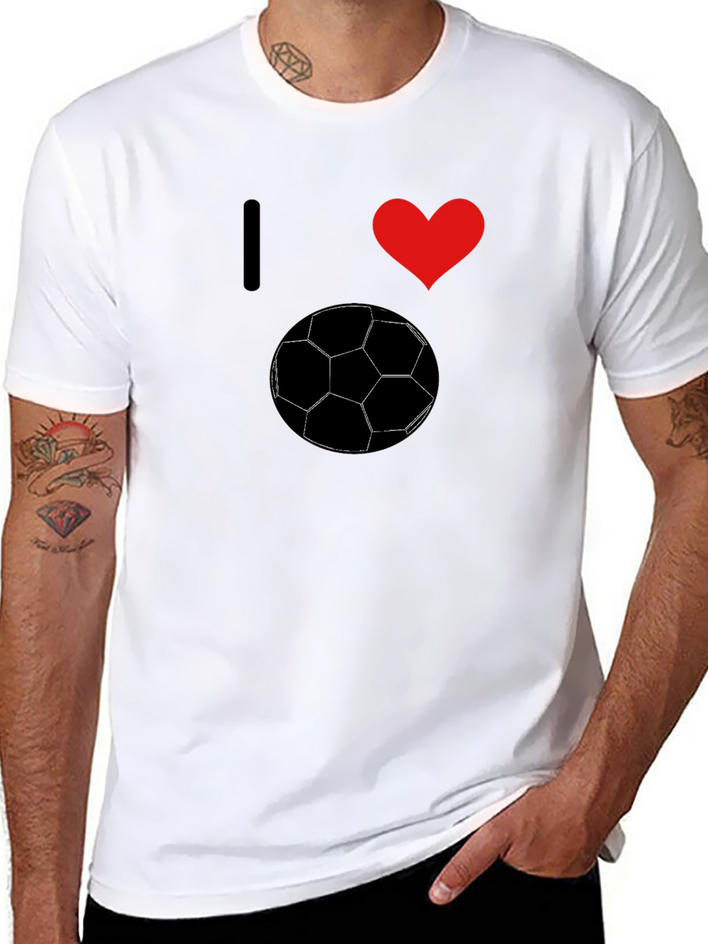 I Love Soccer Graphic Tee - Stylish Black T-Shirt
