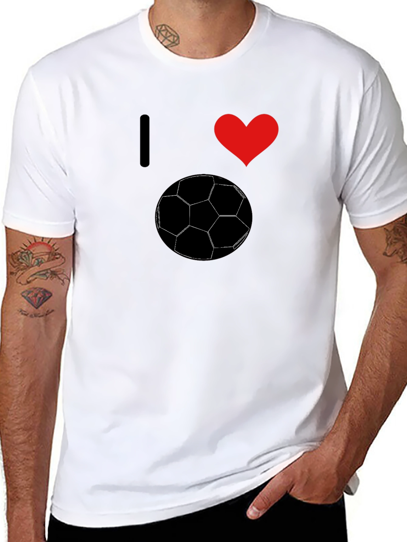 I Love Soccer Graphic Tee - Stylish Black T-Shirt