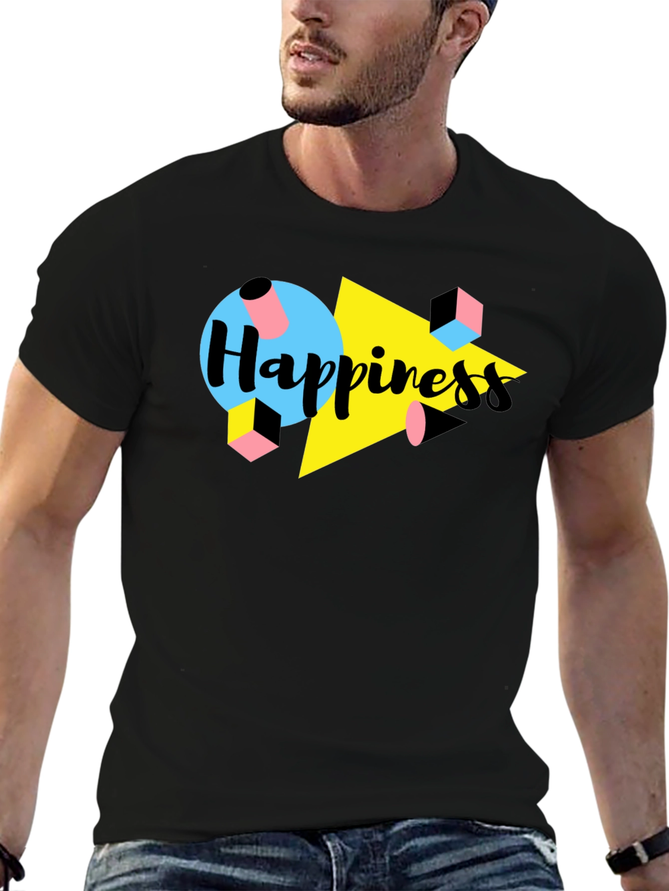 Happiness Graphic Tee - Retro 90s Style