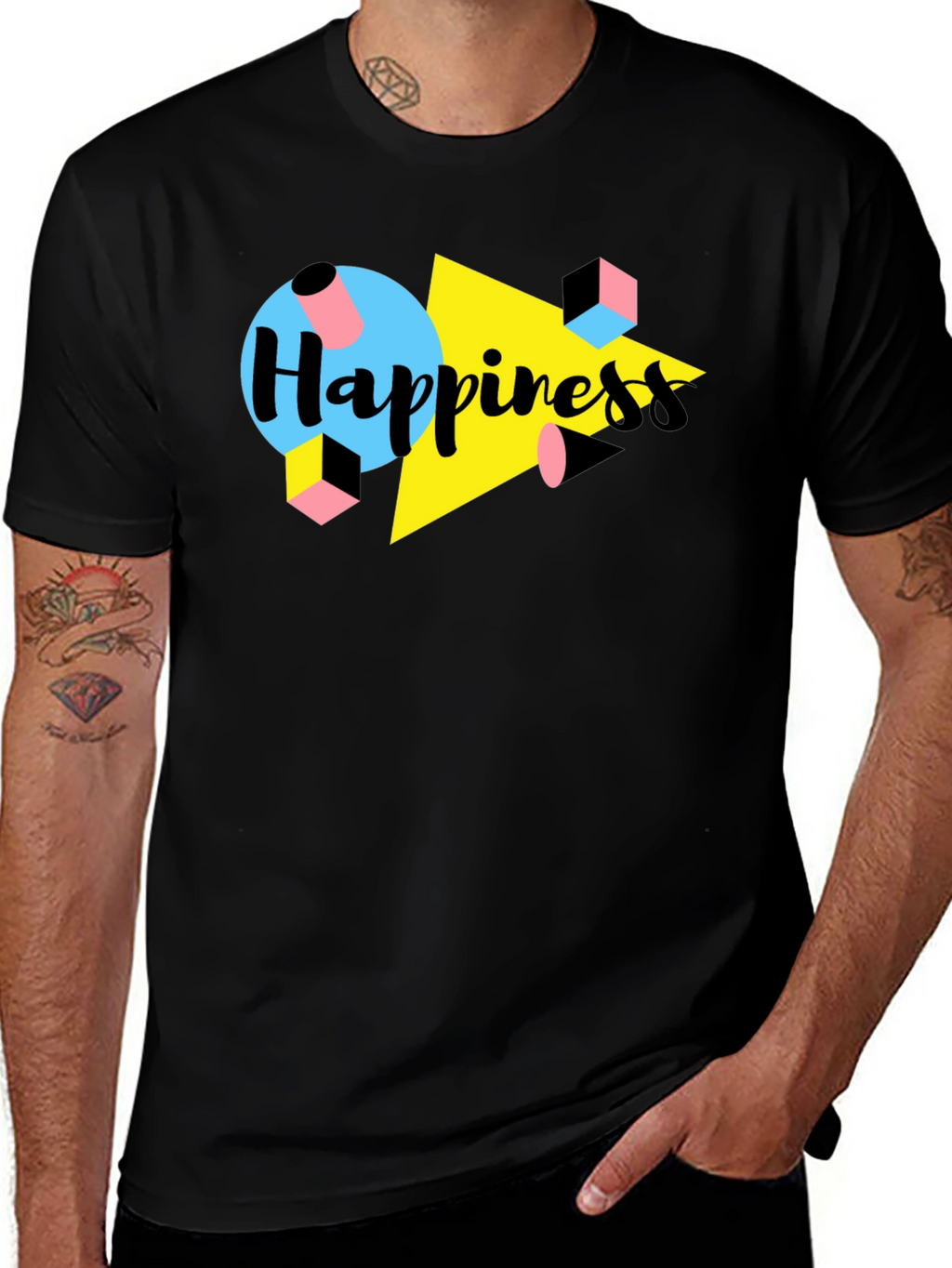 Happiness Graphic Tee - Retro 90s Style