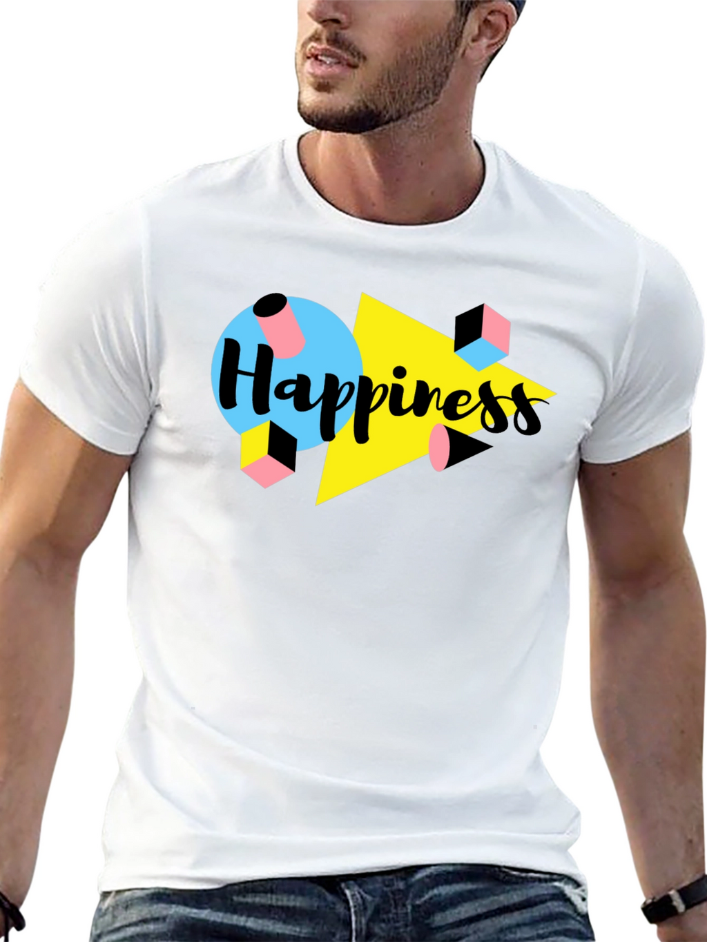 Happiness Graphic Tee - Retro 90s Style