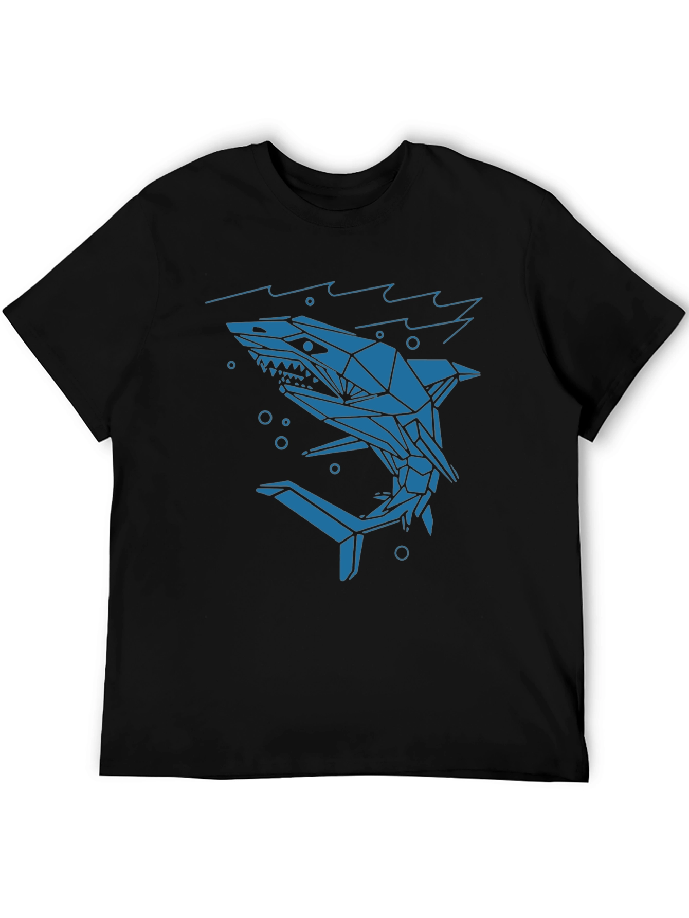 Geometric Shark Graphic Tee - Cool Modern Design