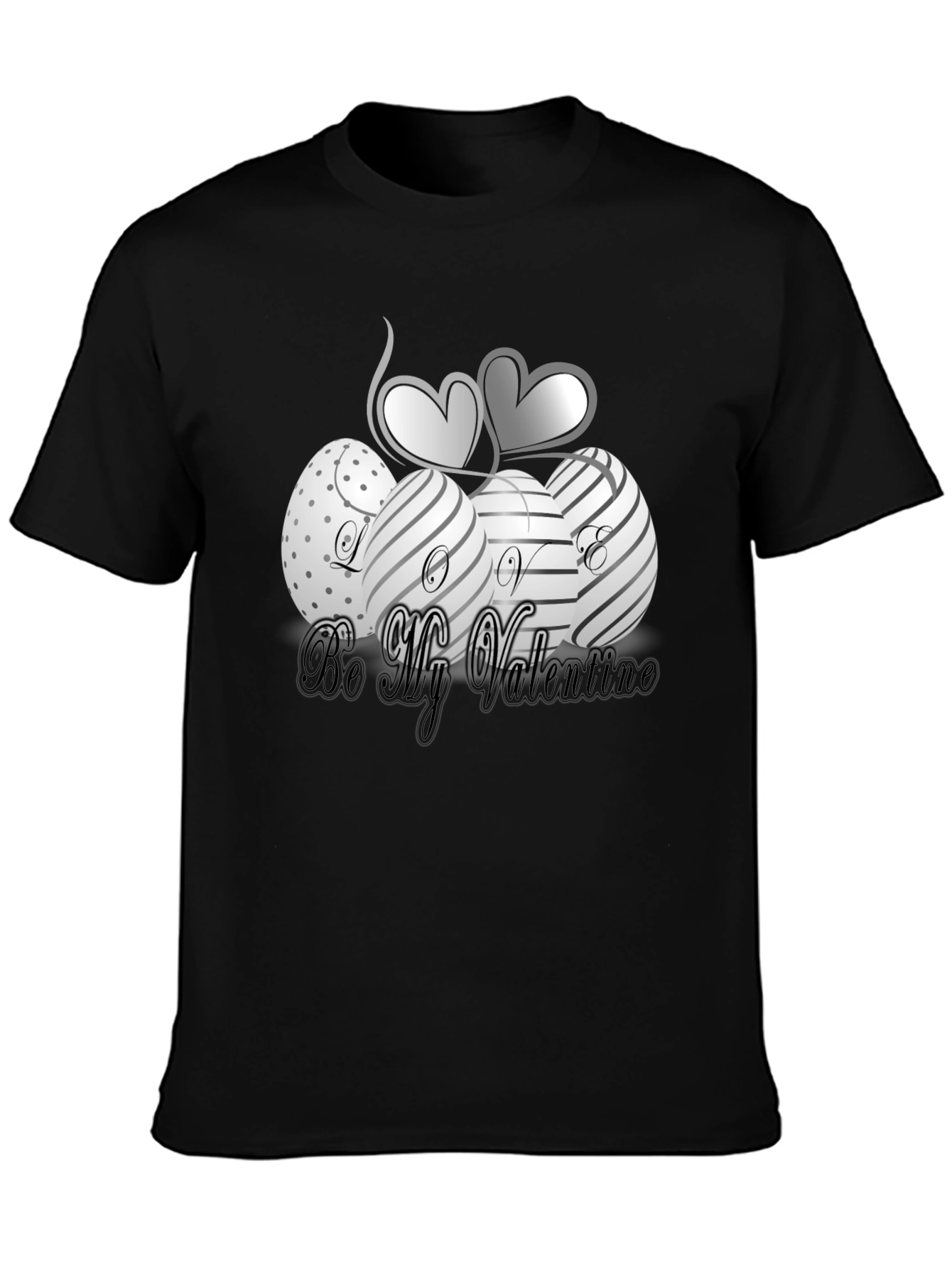 Valentines Day Graphic T-Shirt - Stylish Black Tee