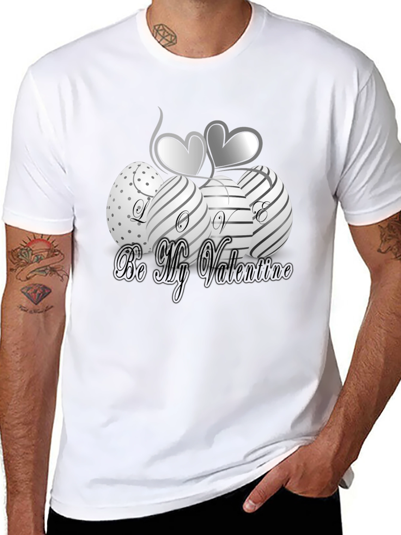 Valentines Day Graphic T-Shirt - Stylish Black Tee