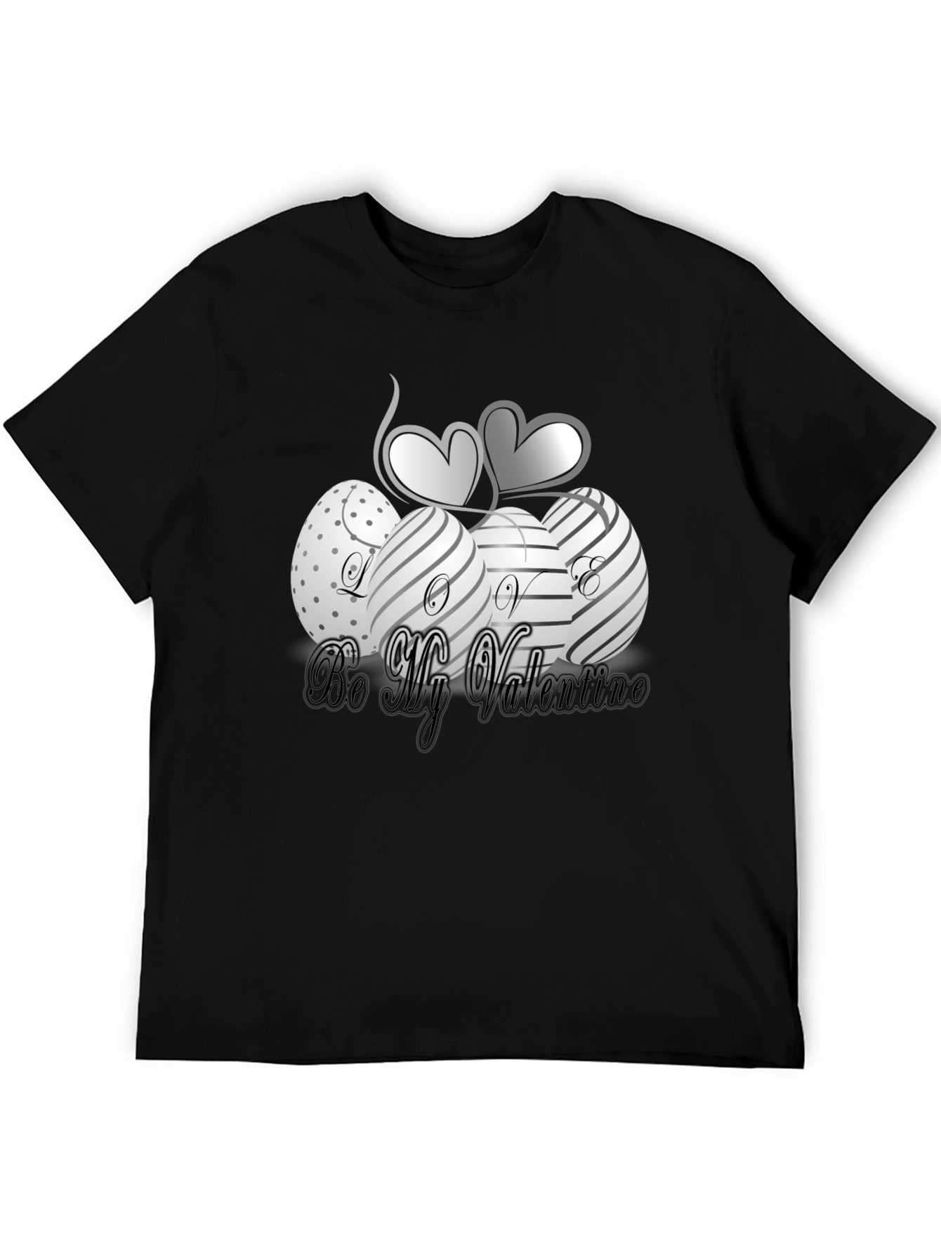 Valentines Day Graphic T-Shirt - Stylish Black Tee