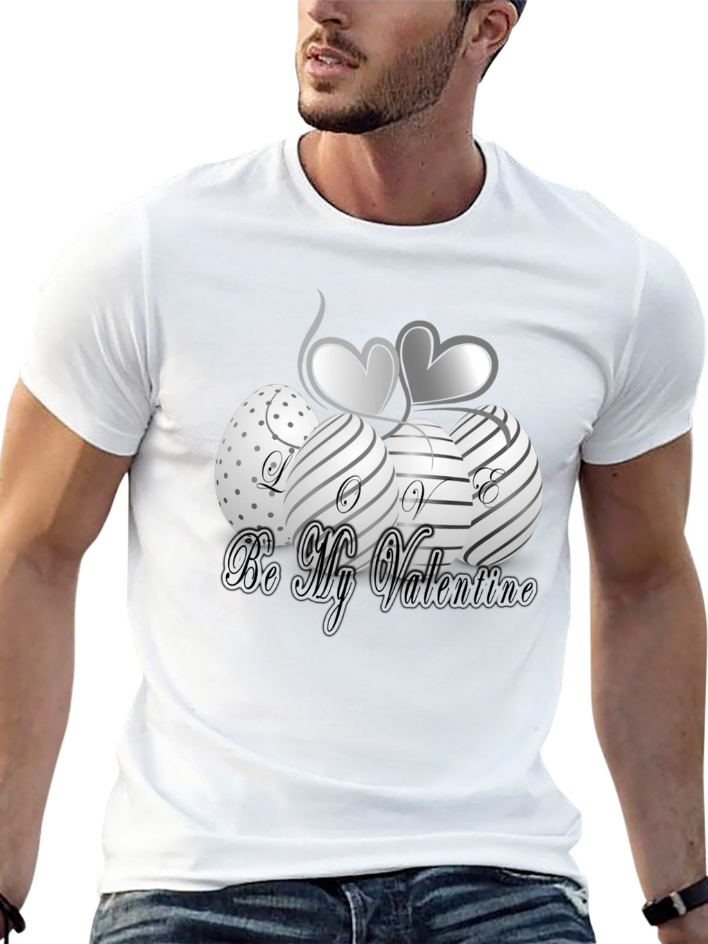 Valentines Day Graphic T-Shirt - Stylish Black Tee