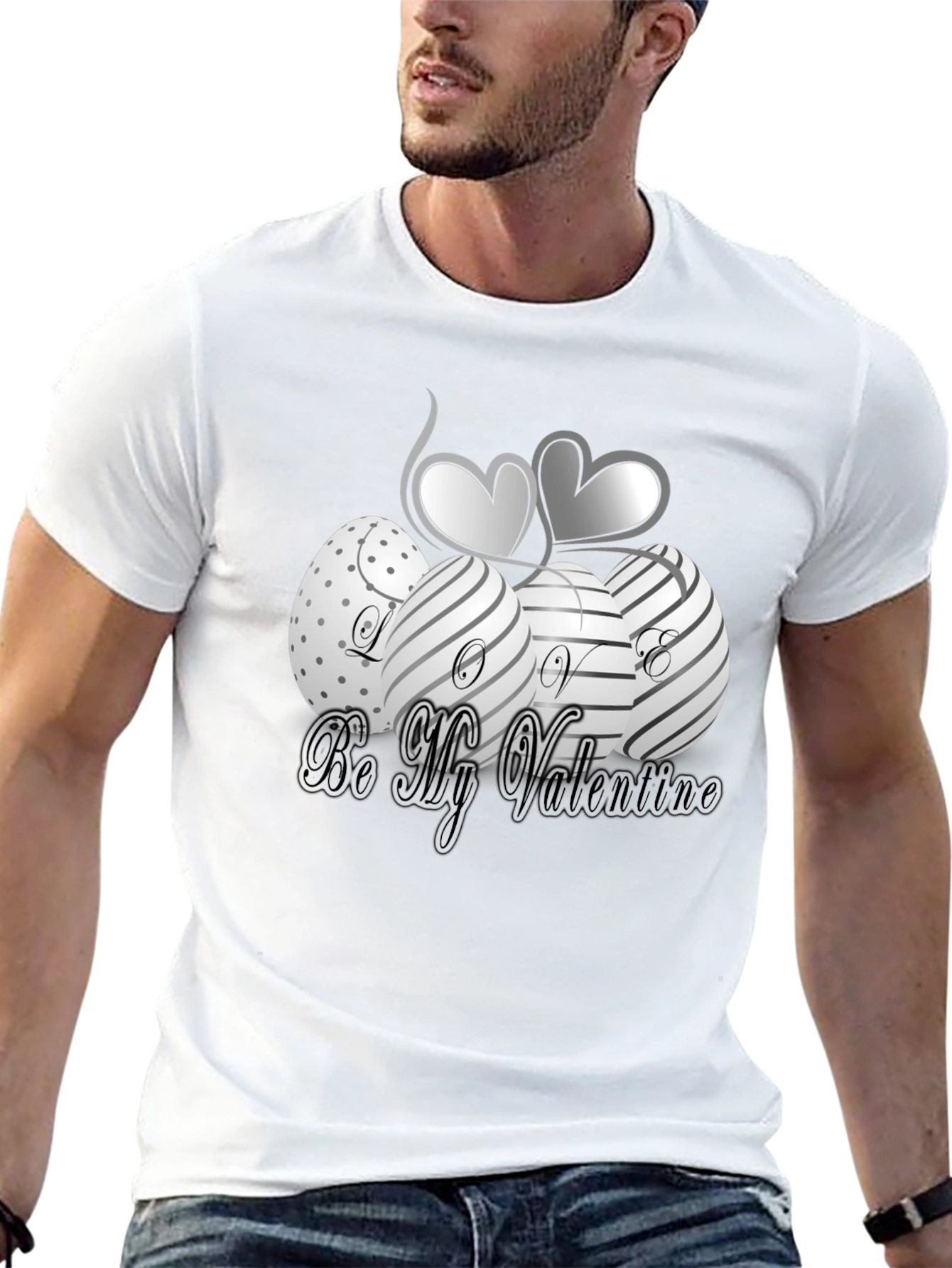 Valentines Day Graphic T-Shirt - Stylish Black Tee