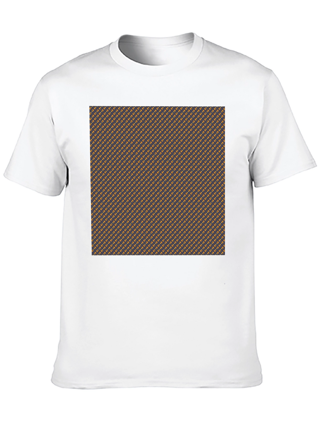 Stylish Black Tee with Brown Geometric Pattern