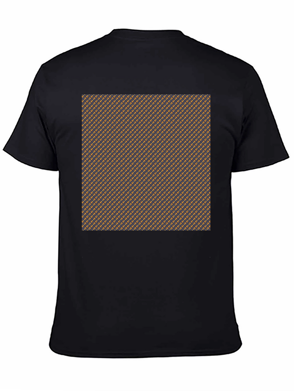 Stylish Black Tee with Brown Geometric Pattern