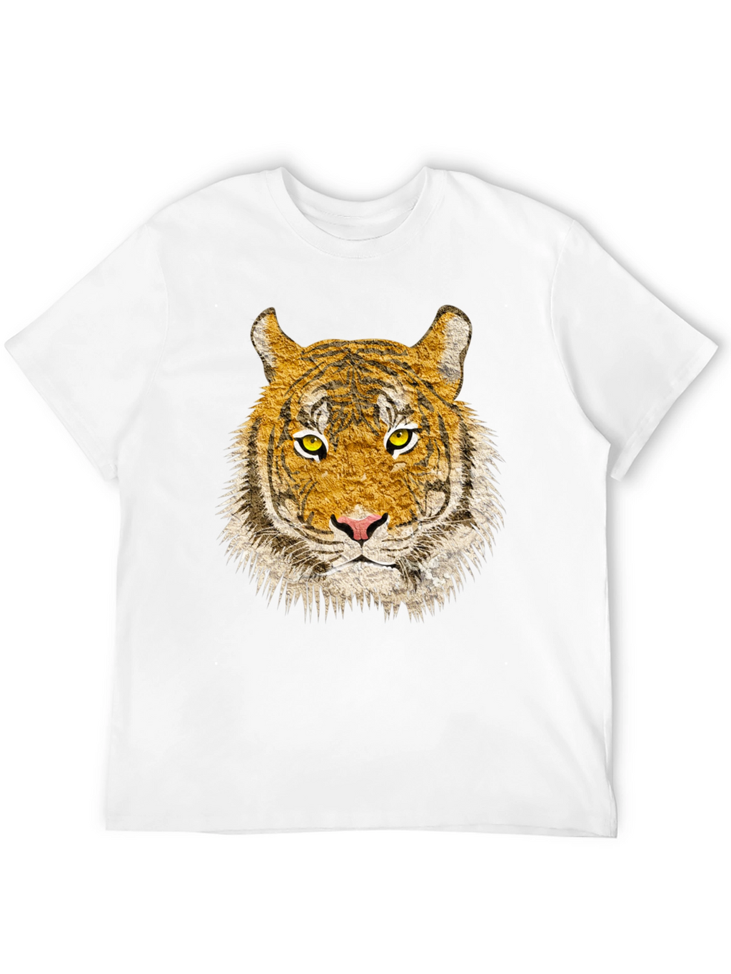Tiger Face Graphic Print Black T-Shirt