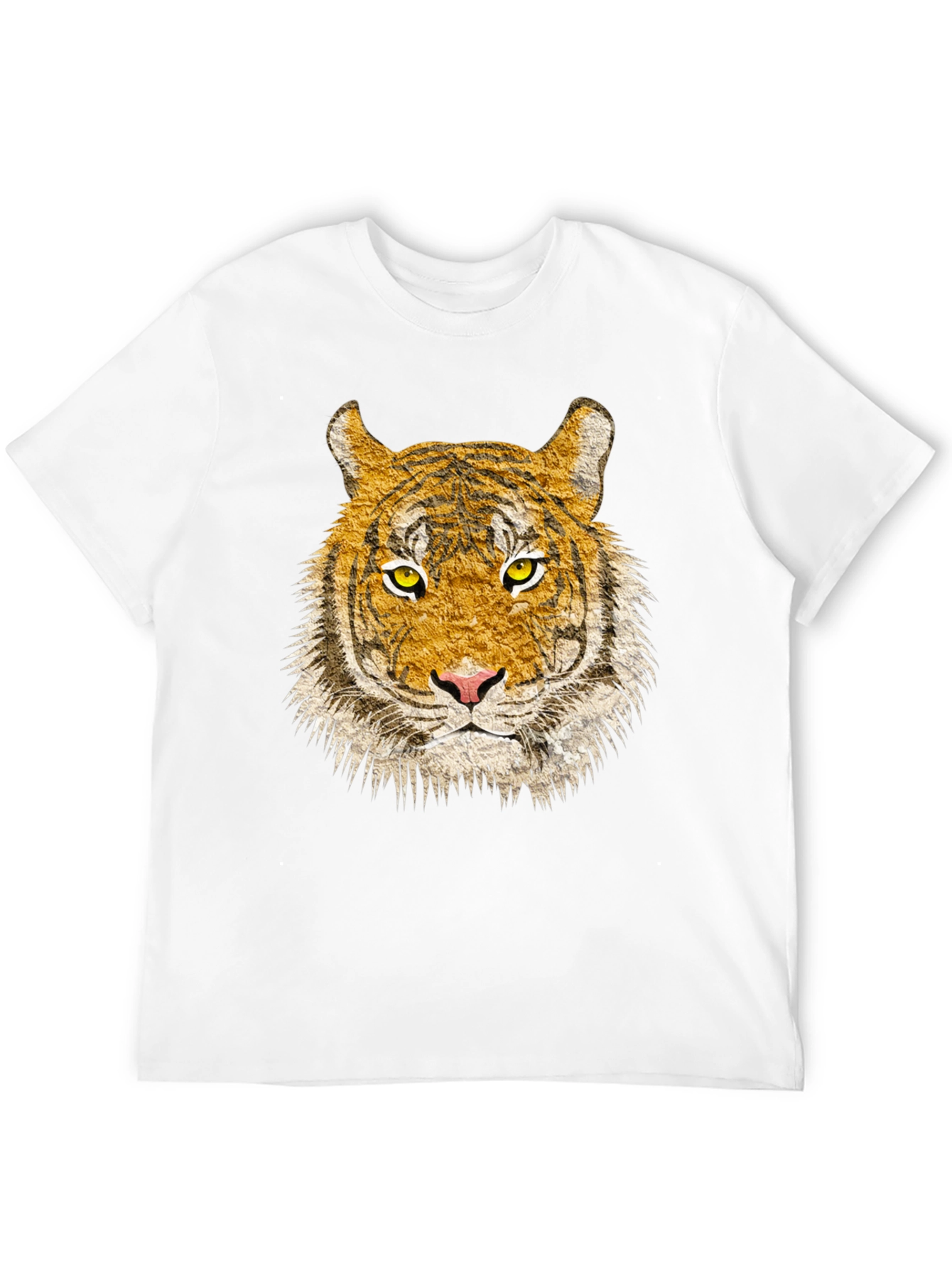 Tiger Face Graphic Print Black T-Shirt