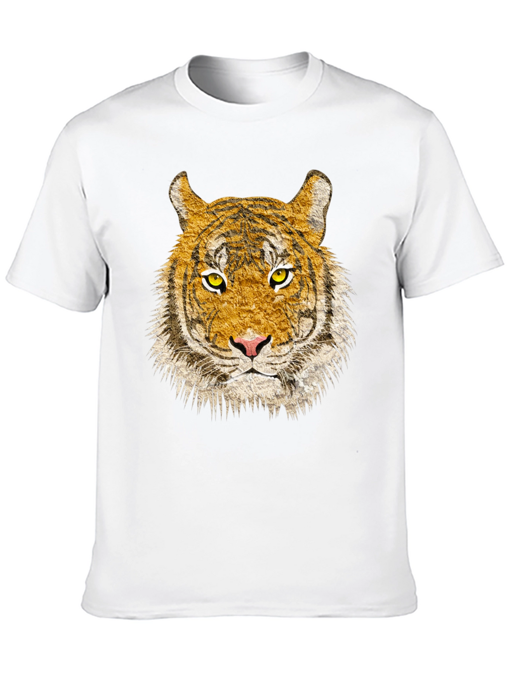 Tiger Face Graphic Print Black T-Shirt