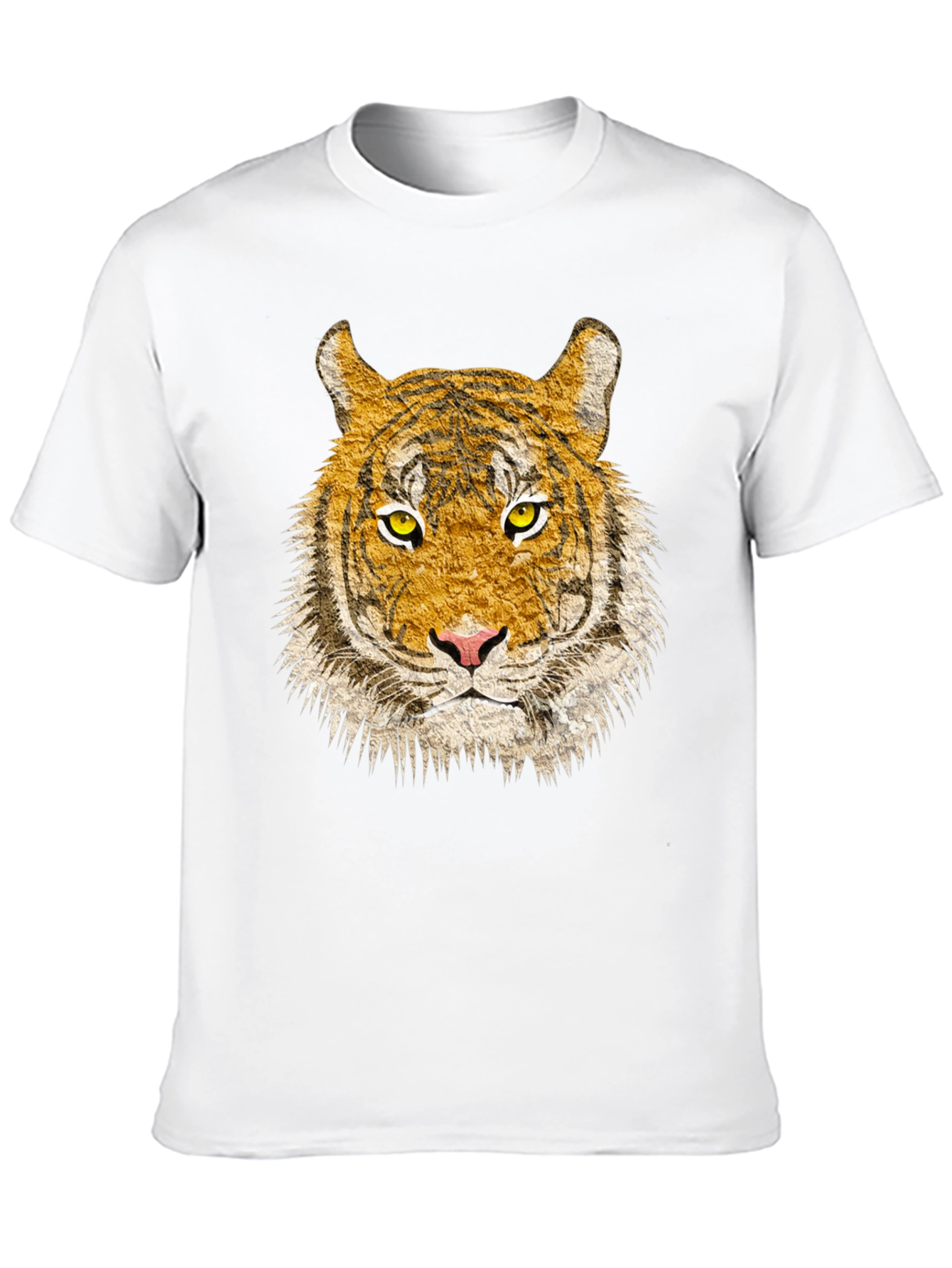 Tiger Face Graphic Print Black T-Shirt