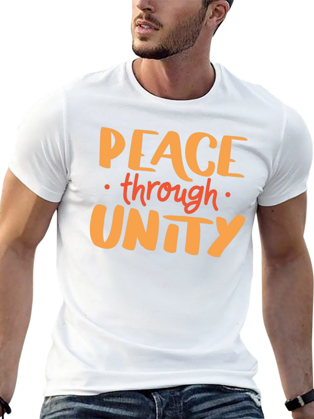 Peace Through Unity Graphic Tee - Black