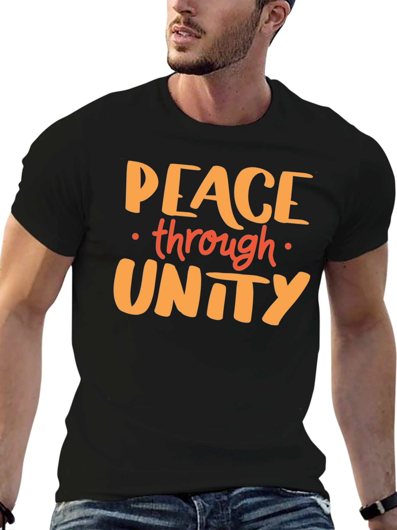 Peace Through Unity Graphic Tee - Black