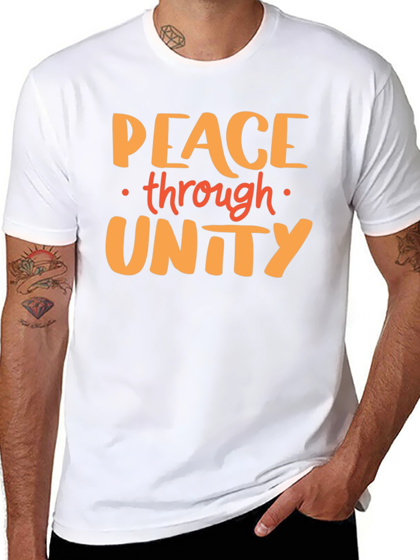 Peace Through Unity Graphic Tee - Black