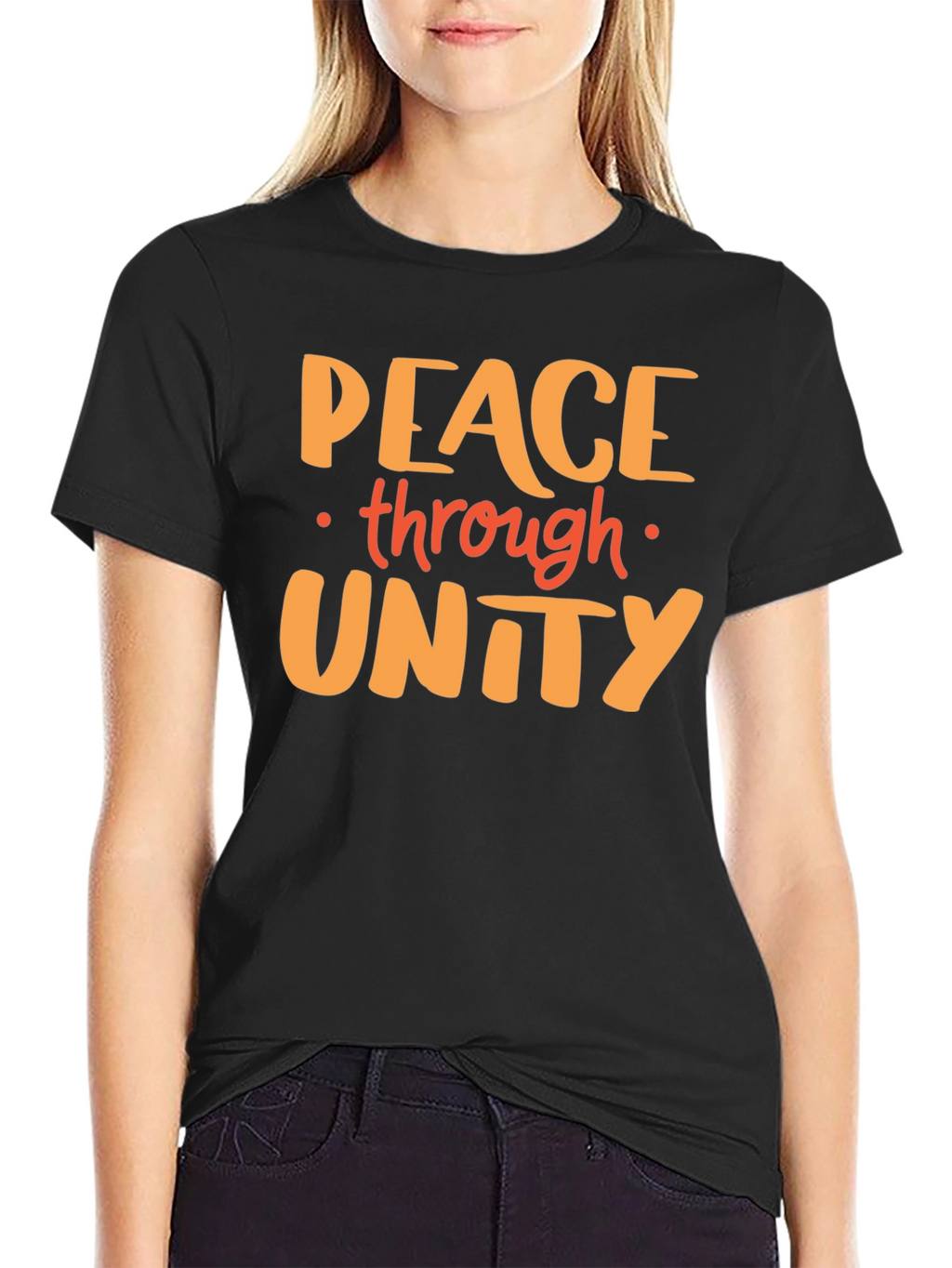 Peace Through Unity Graphic Tee - Black