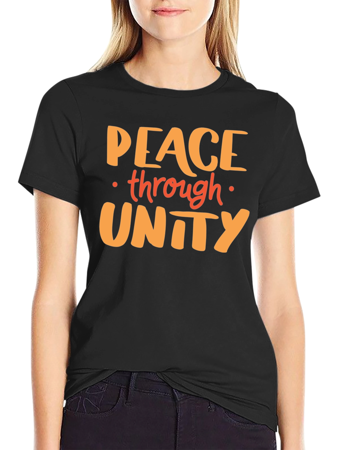 Peace Through Unity Graphic Tee - Black