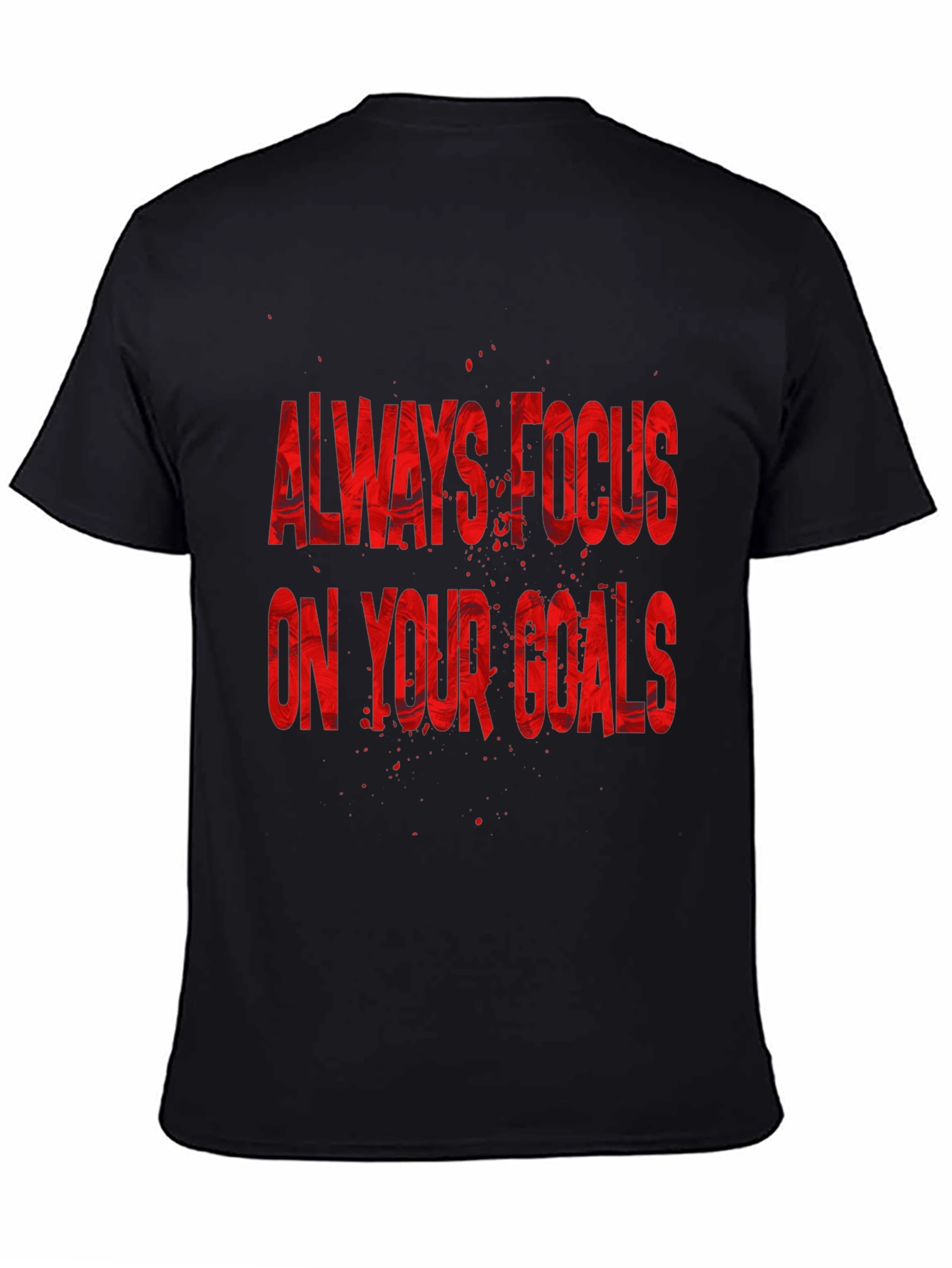 Focus On Your Goals Black Graphic T-Shirt