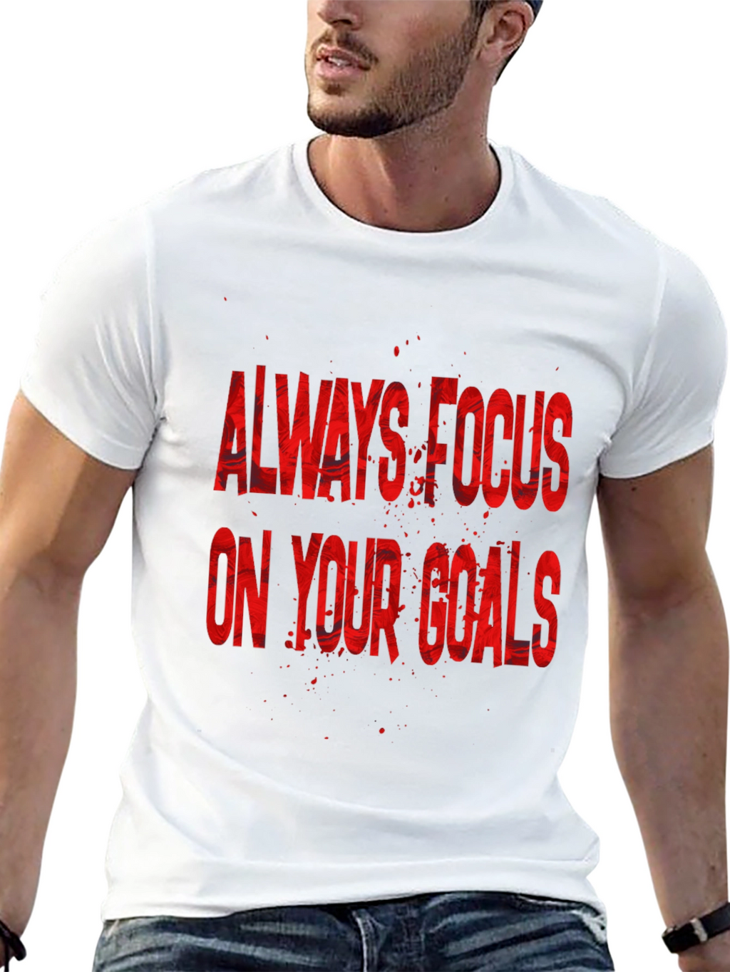 Focus On Your Goals Black Graphic T-Shirt