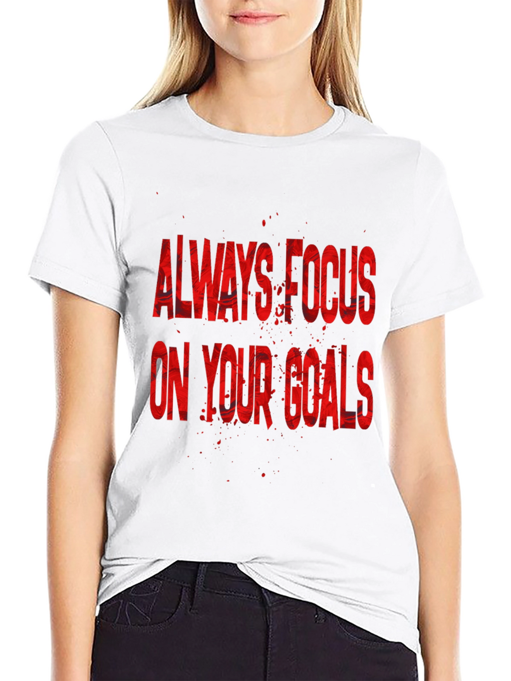Focus On Your Goals Black Graphic T-Shirt