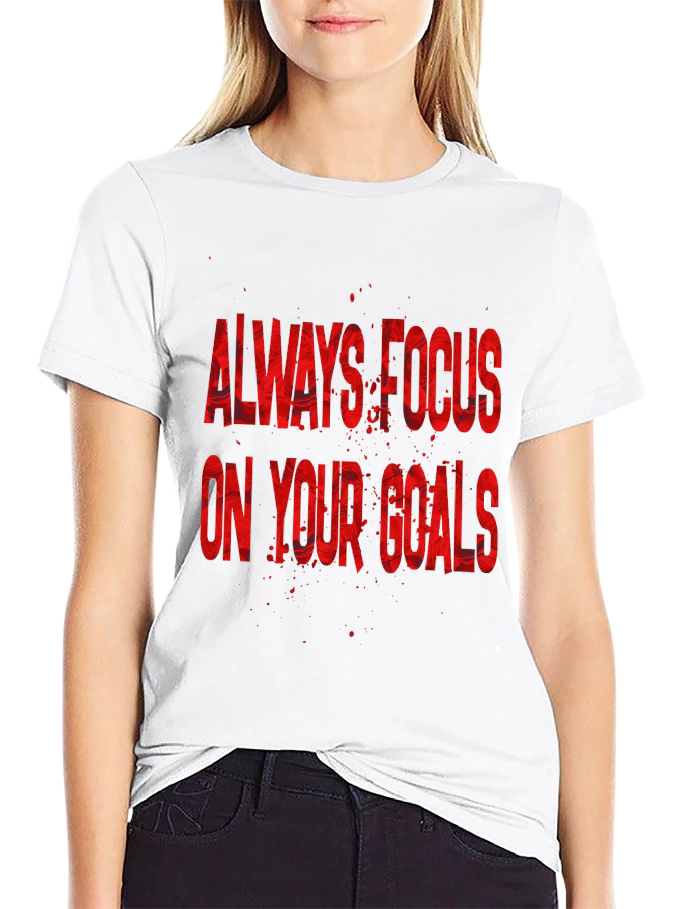 Focus On Your Goals Black Graphic T-Shirt