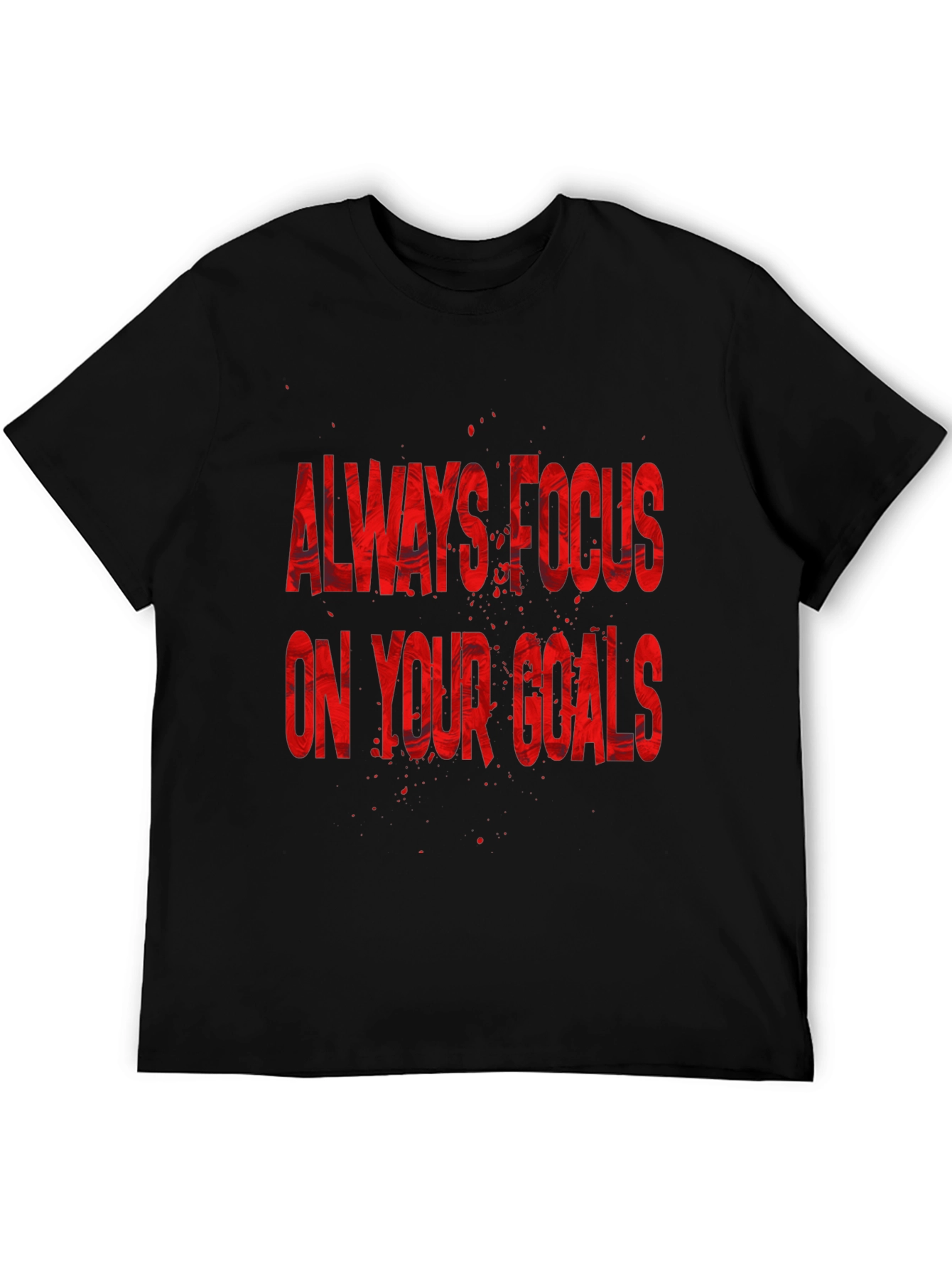 Focus On Your Goals Black Graphic T-Shirt