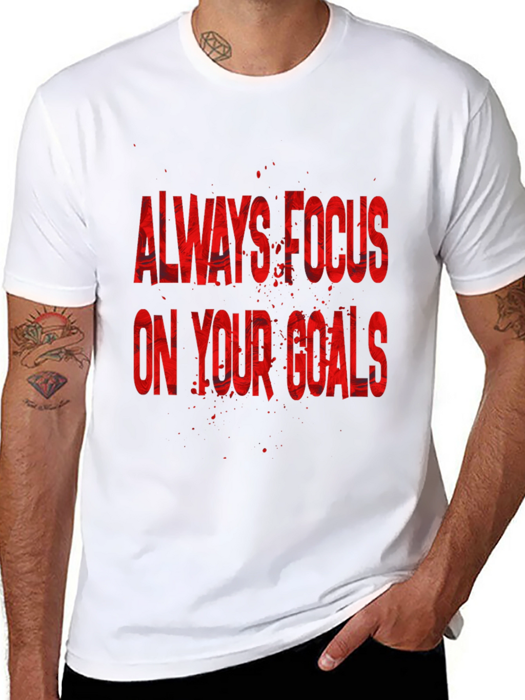 Focus On Your Goals Black Graphic T-Shirt