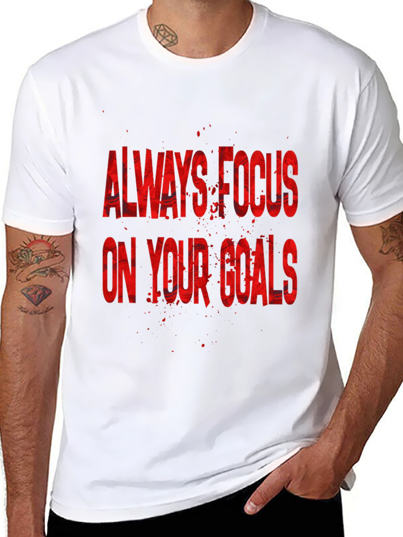 Focus On Your Goals Black Graphic T-Shirt