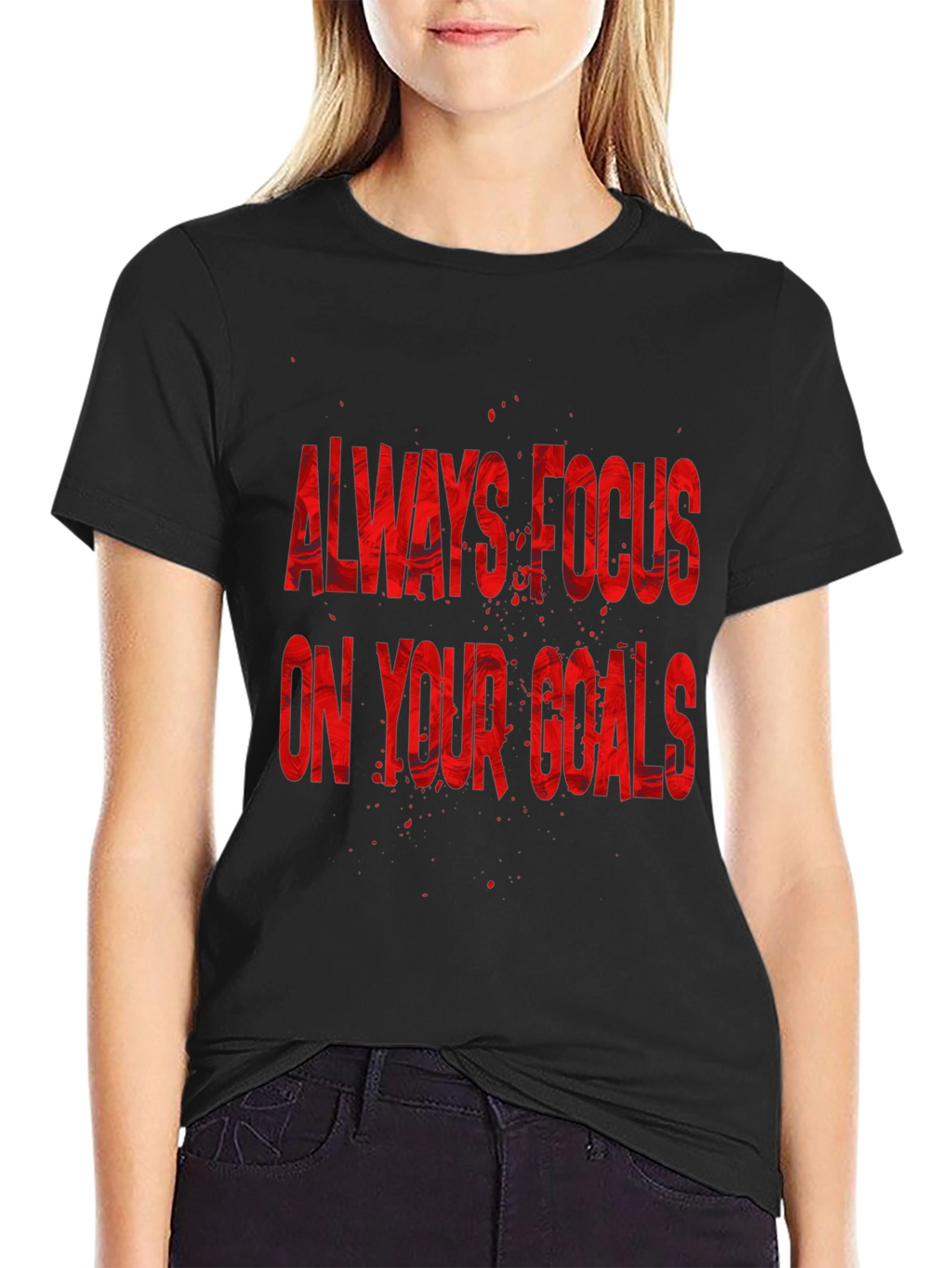 Focus On Your Goals Black Graphic T-Shirt
