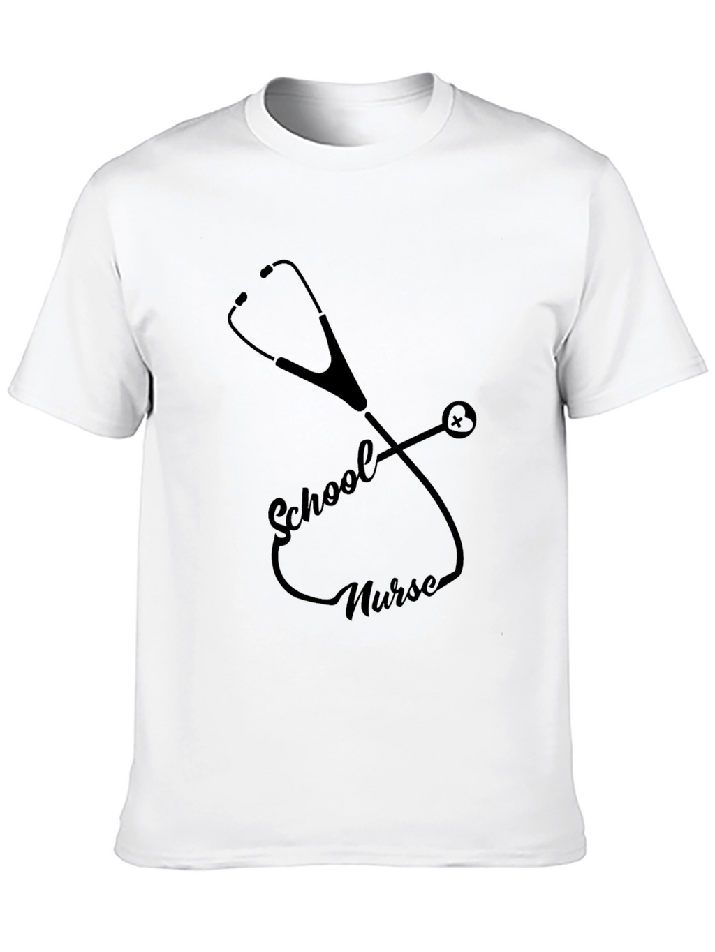 School Nurse Stethoscope Graphic Tee - Black