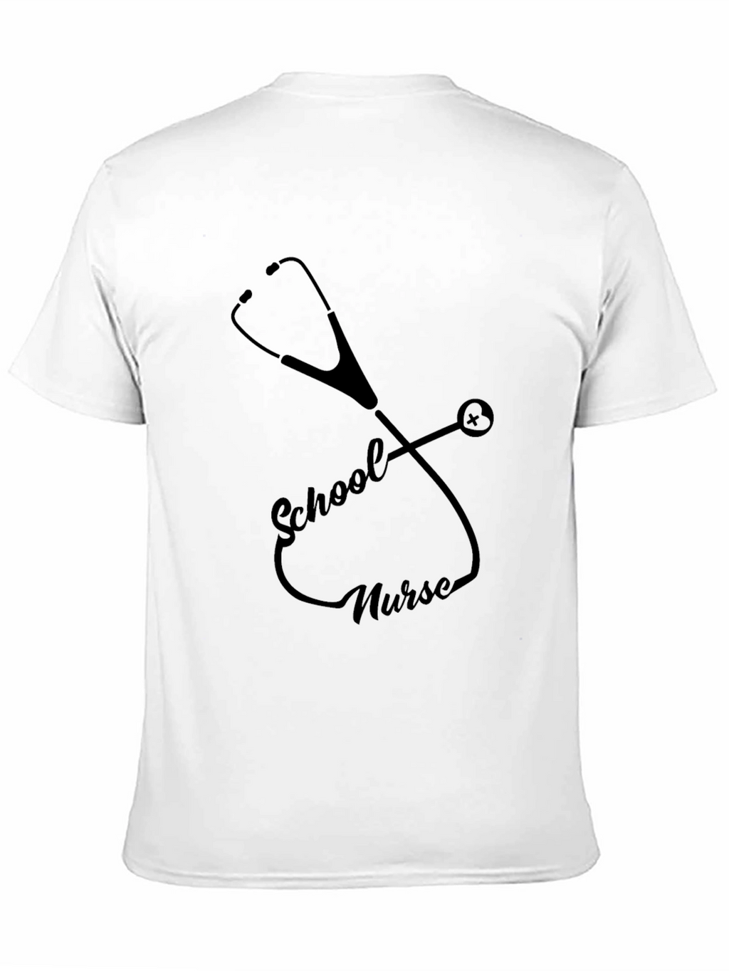 School Nurse Stethoscope Graphic Tee - Black