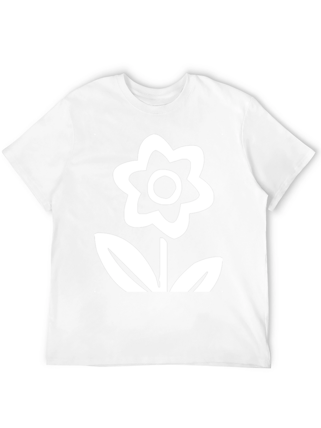Black T-Shirt with Flower Print