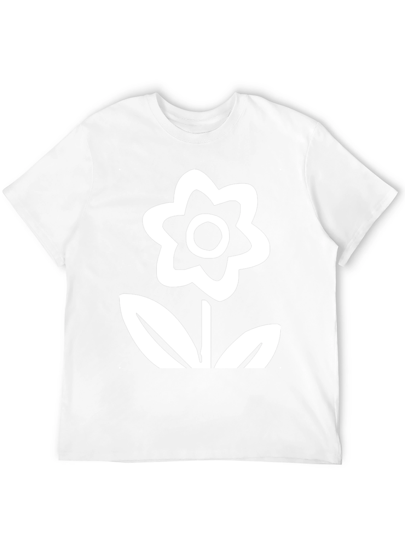 Black T-Shirt with Flower Print