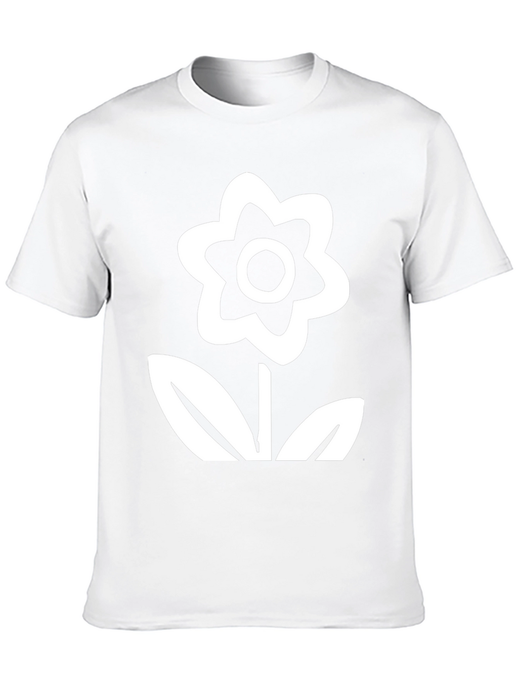 Black T-Shirt with Flower Print