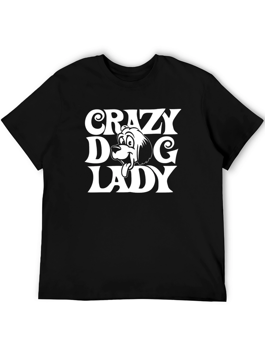 Crazy Dog Lady T-Shirt - Black Cotton Graphic Tee