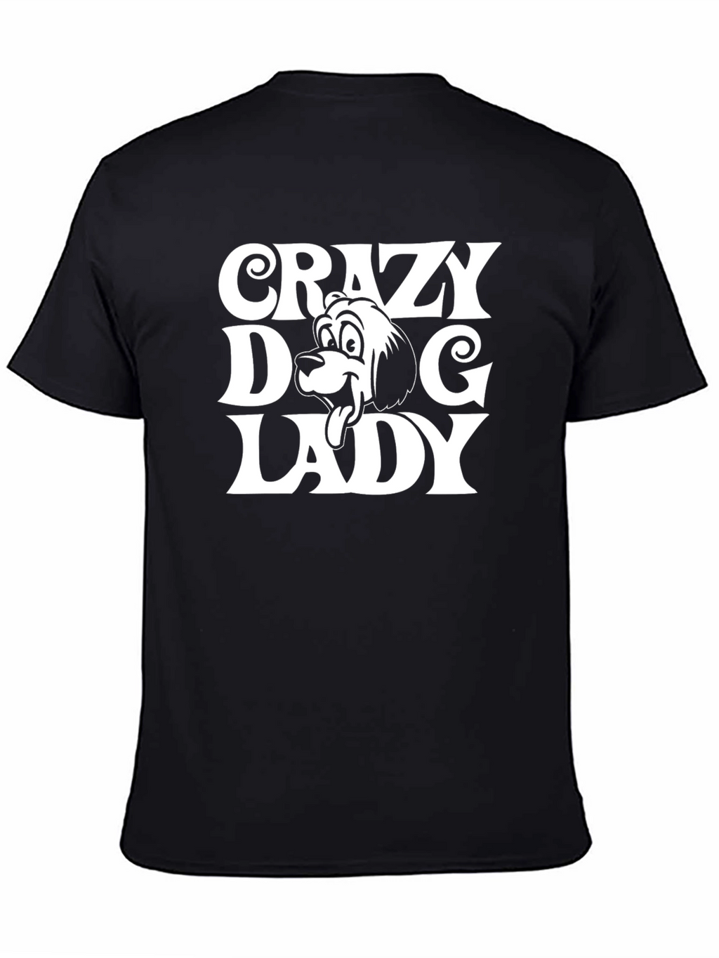 Crazy Dog Lady T-Shirt - Black Cotton Graphic Tee