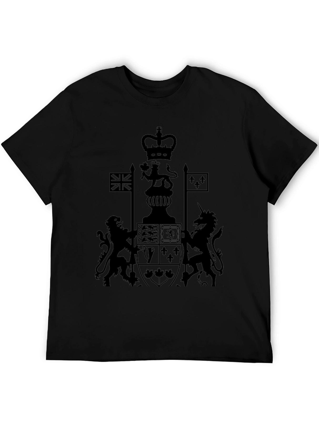 Emblem Graphic T-Shirt - Black Crew Neck Tee