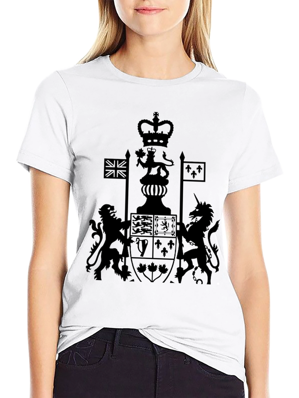 Emblem Graphic T-Shirt - Black Crew Neck Tee