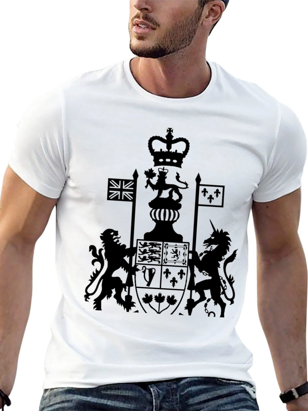 Emblem Graphic T-Shirt - Black Crew Neck Tee