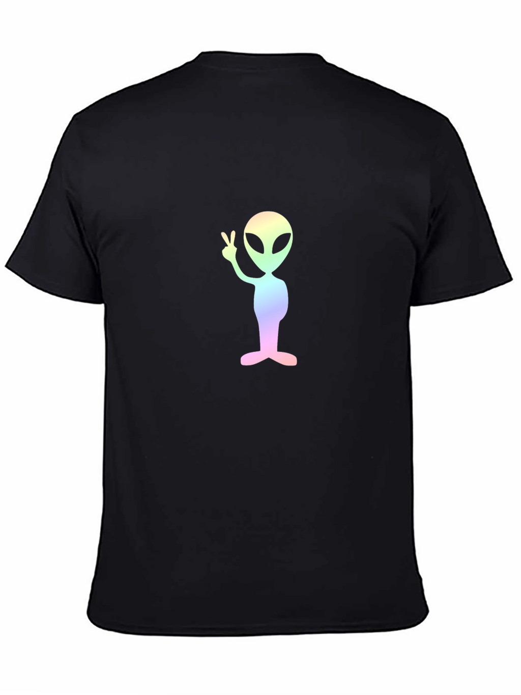 Peace Alien Graphic Tee - Black Cotton T-Shirt