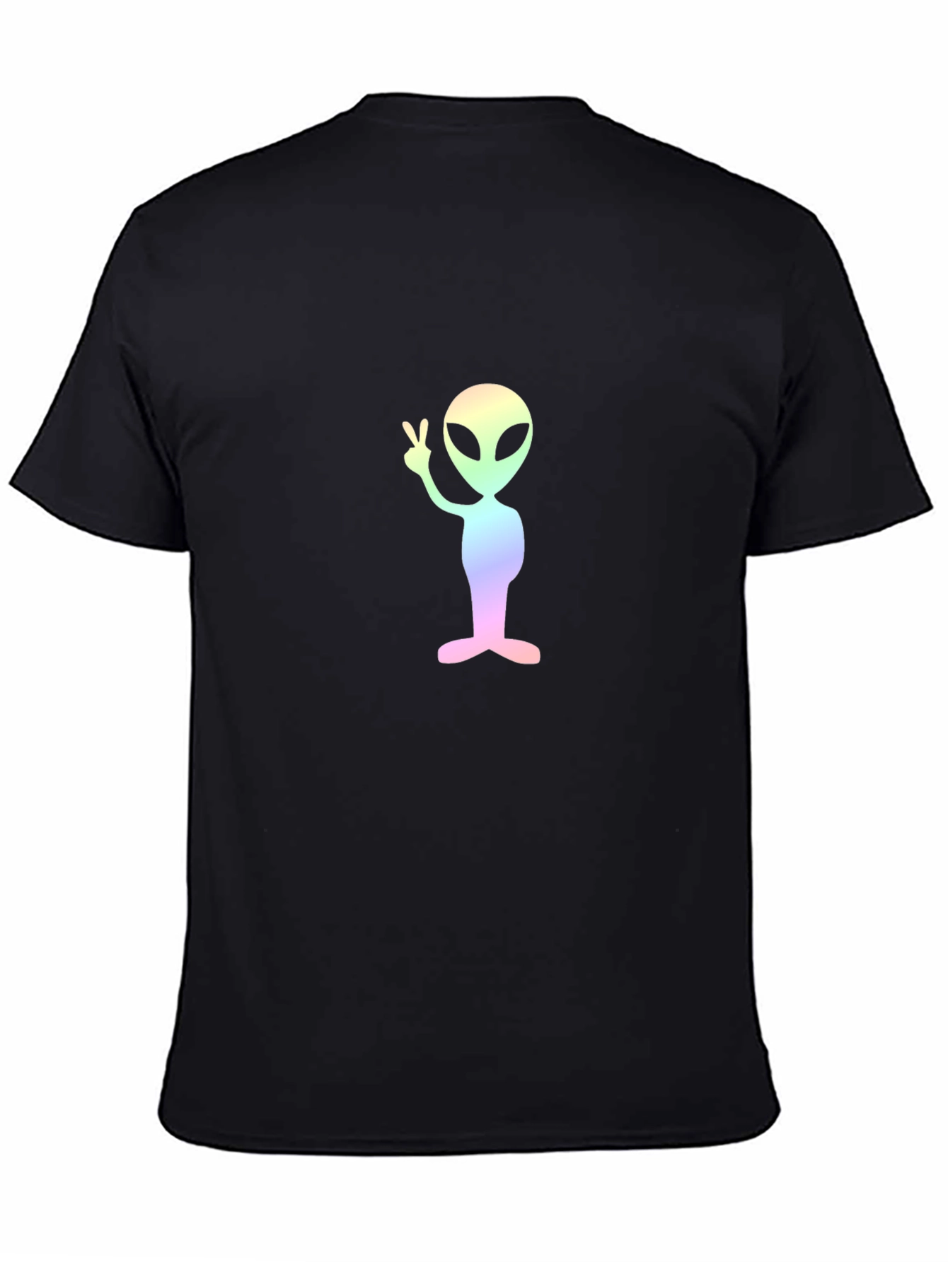 Peace Alien Graphic Tee - Black Cotton T-Shirt