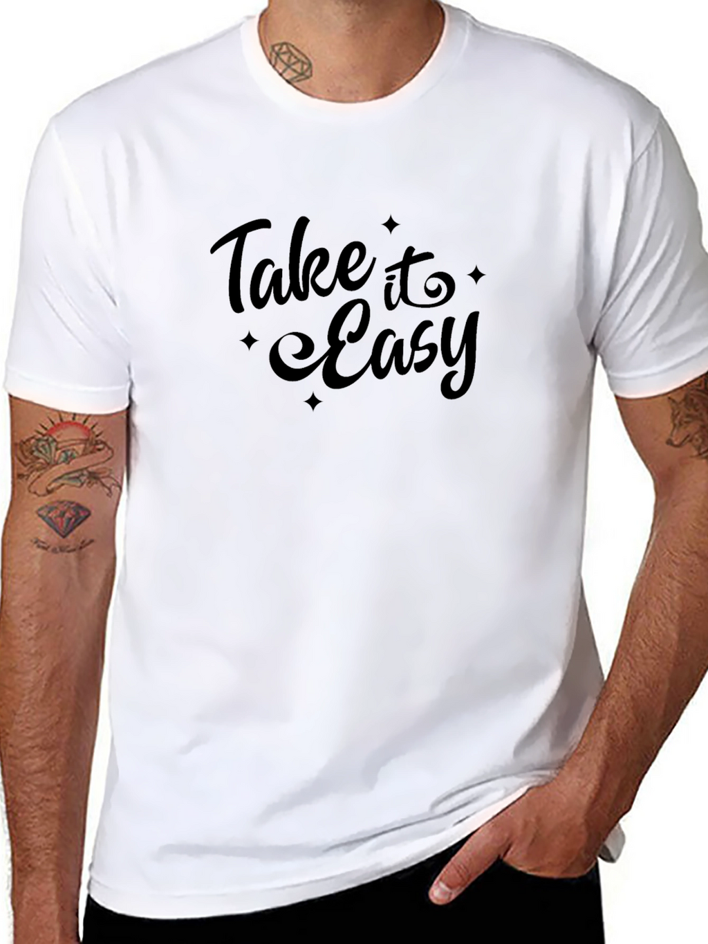 Take It Easy Black Graphic T-Shirt